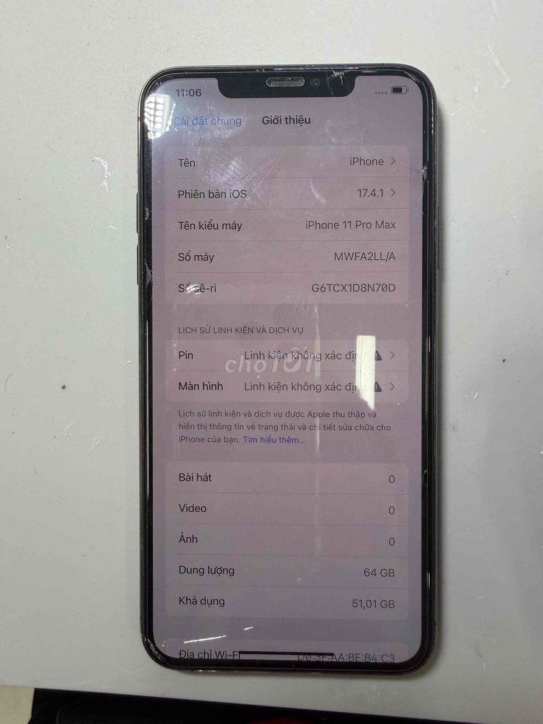 Apple iPhone 11 Pro Max 64GB Đen Đã qua sử dụng. Mua bán Điện thoại tại Quận Nam Từ Liêm Hà Nội được đăng bởi Thắng Vũ hình 1