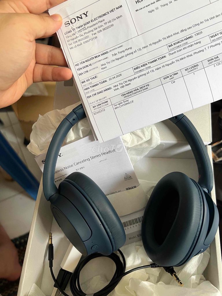 Tai nghe Sony WH-CH720N mới 100%. Mua bán Tivi, Âm thanh tại Thành phố Trà Vinh Trà Vinh được đăng bởi Trọng Hưng hình 1
