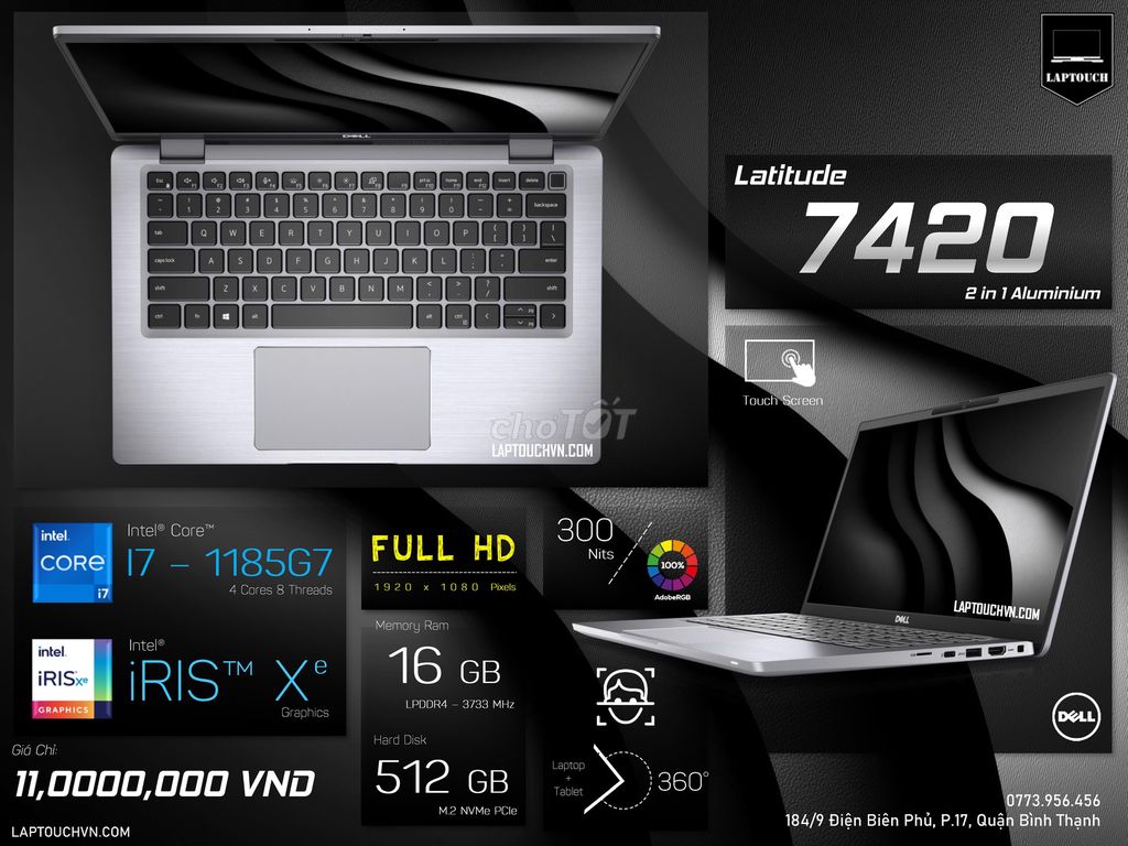 Dell Latitude 7420 2in1 [ Aluminium ]. Mua bán Laptop tại Quận Bình Thạnh Tp Hồ Chí Minh được đăng bởi Cửa Hàng Máy Tính Laptouch VN hình 1