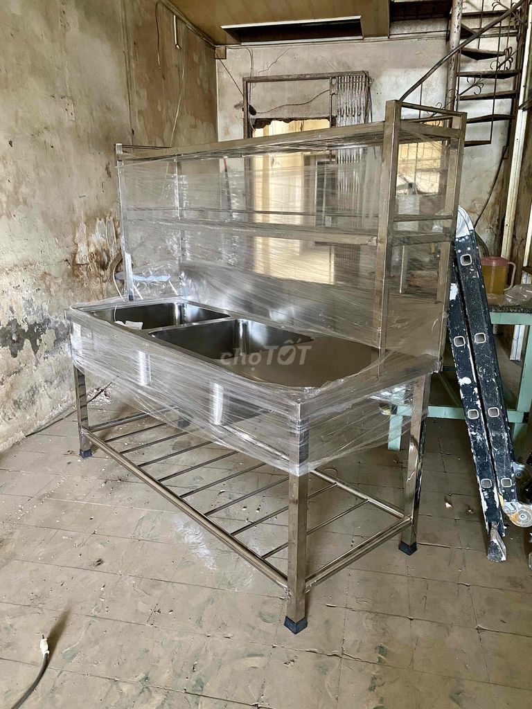 Bàn rửa chén Inox 2 bồn. Mua bán Thiết bị vệ sinh, nhà tắm tại Thành phố Vĩnh Long Vĩnh Long được đăng bởi Nguyễn Anh hình 1