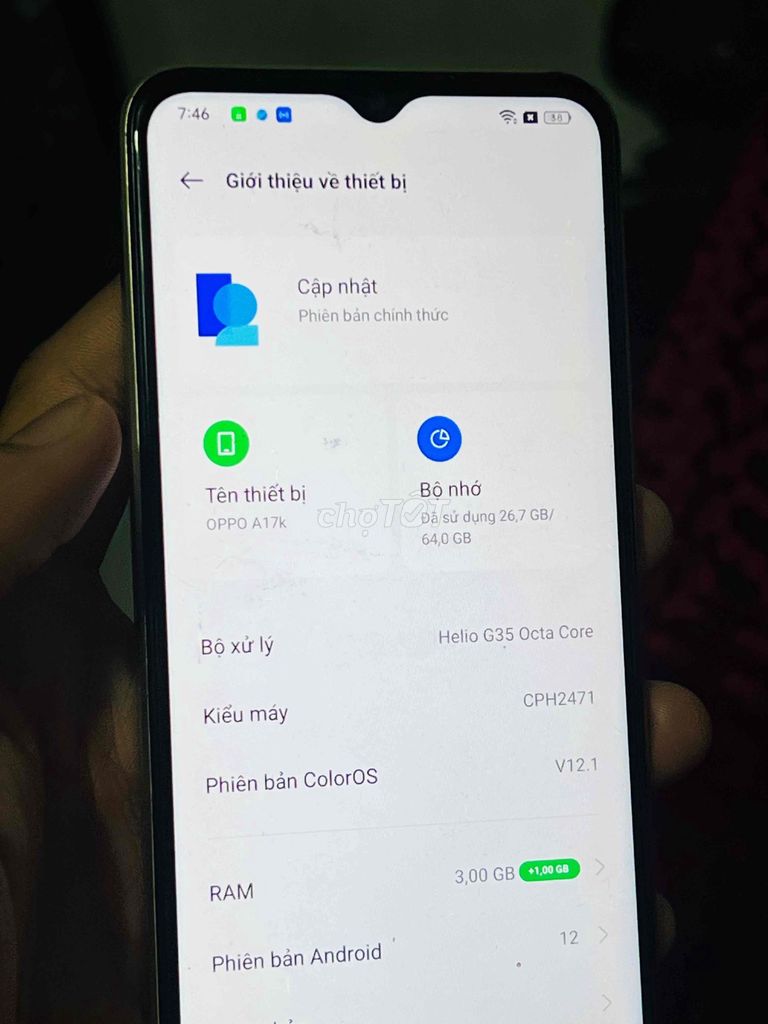 OPPO A17K 64GB Vàng. Mua bán Điện thoại tại Thành phố Cà Mau Cà Mau được đăng bởi Trung Trần hình 1