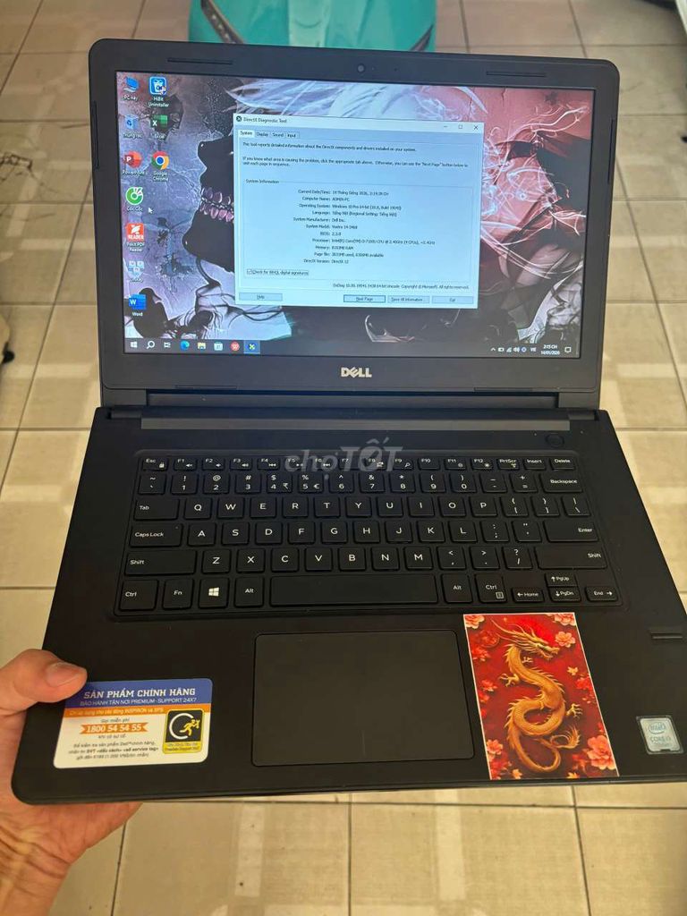 Dell Vostro 14-3468 i3-7100U 8GB. Mua bán Laptop tại Quận 6 Tp Hồ Chí Minh được đăng bởi thanh lâm hình 1