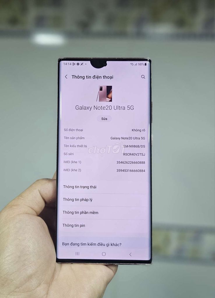 Samsung Galaxy Note20 Ultra 5G 12GB/256GB Đồng. Mua bán Điện thoại tại Thành phố Cao Lãnh Đồng Tháp được đăng bởi Hoài Nhân hình 1