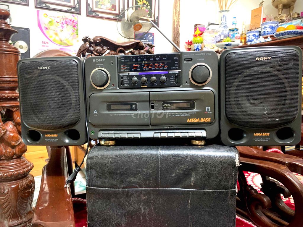 Đài Cassette Sony CFS-715S Đen. Mua bán Tivi, Âm thanh tại Huyện Thanh Trì Hà Nội được đăng bởi Mạnh Ninh hình 1