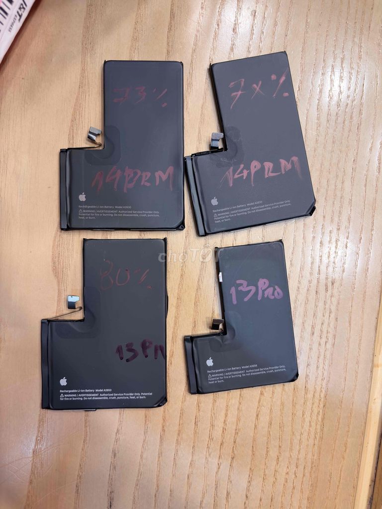4 viên Pin Apple iPhone 14 Pm 13prm 13pr 75-80%. Mua bán Linh kiện (RAM, Card...) tại Quận 1 Tp Hồ Chí Minh được đăng bởi Khoa Nguyễn hình 1