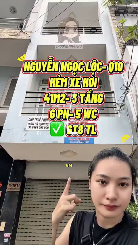 Bán Nhà Hẻm Xe Hơi Nguyễn Ngọc Lộc Q10 6PN - Giá Nhỉnh 6 Tỷ