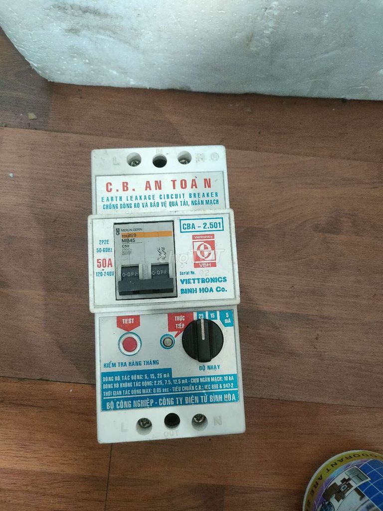 Aptomat chống giật Viettronics CBA-2.501 50A. Mua bán Đồ chuyên dụng, Giống nuôi trồng tại Quận Gò Vấp Tp Hồ Chí Minh được đăng bởi do cu nk hình 1