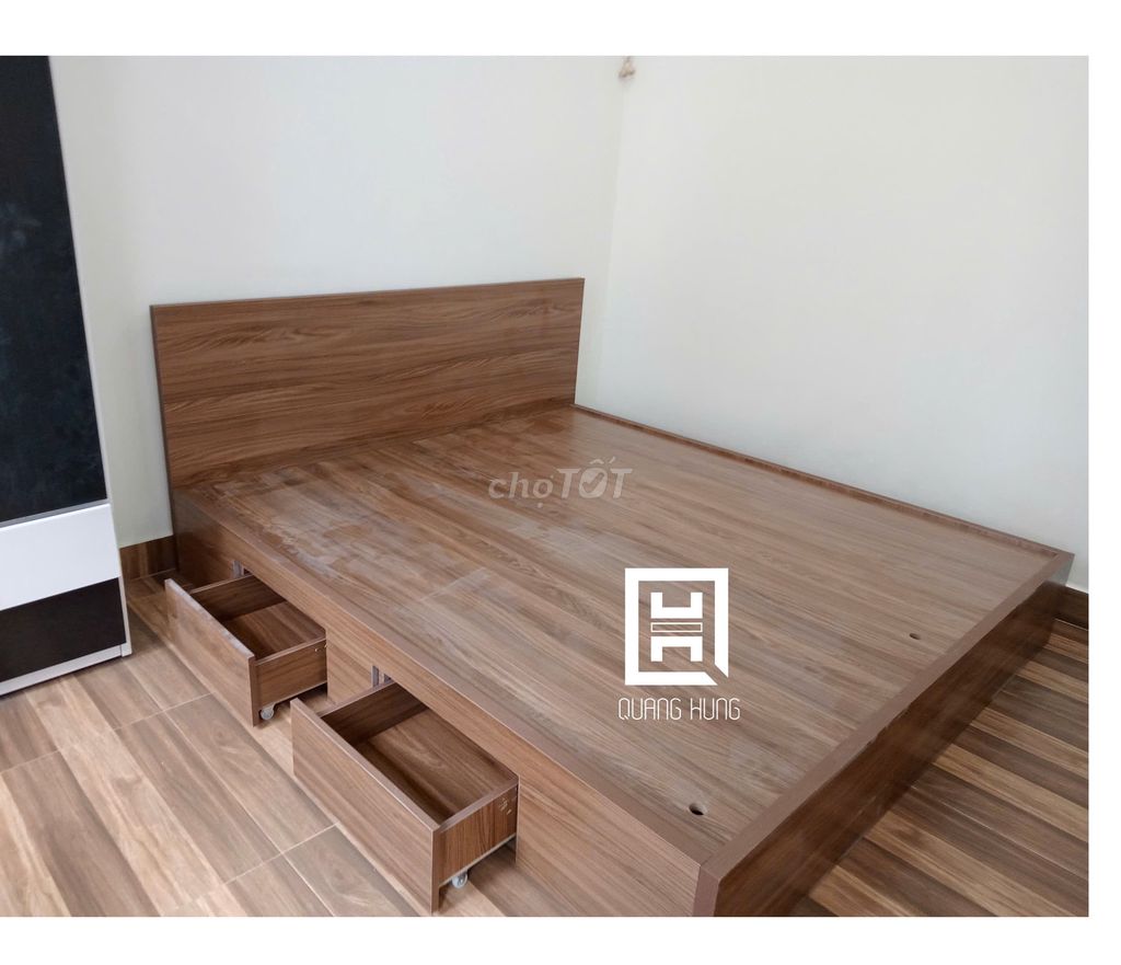 GIƯỜNG GỖ MDF-GIƯỜNG MDF-GIƯỜNG MDF-GIƯỜNG GỖ MDF. Mua bán Giường, chăn ga gối nệm tại Huyện Long Thành Đồng Nai được đăng bởi Nội Thất Quang Hùng TD hình 1