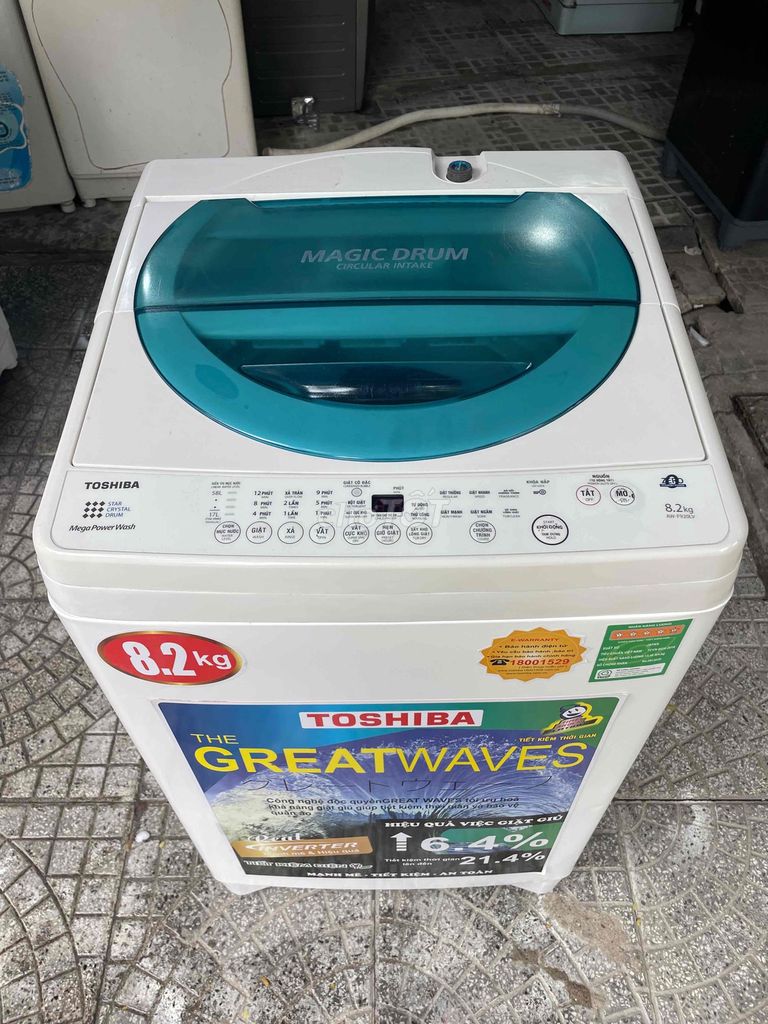 Máy giặt Toshiba The Greatwaves 8.2kg Trắng, Xanh. Mua bán Máy giặt tại Quận Cẩm Lệ Đà Nẵng được đăng bởi Nguyễn Tấn khang hình 1