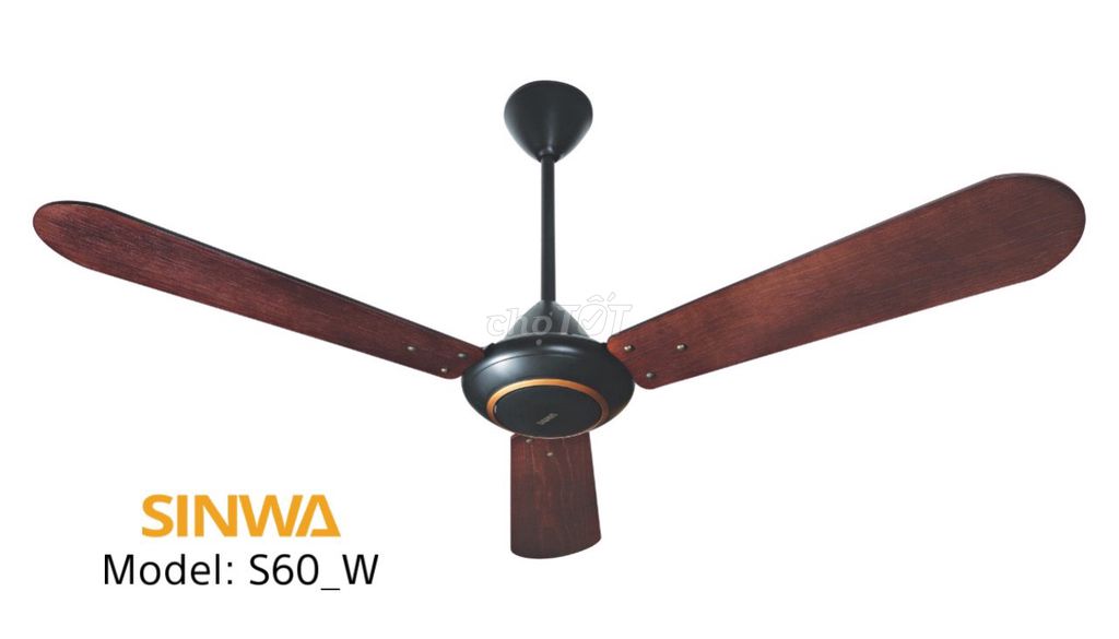 Quạt trần SINWA S60_W Đen nhám. Mua bán Quạt tại Huyện Đức Hòa Long An được đăng bởi Minh Phúc hình 1