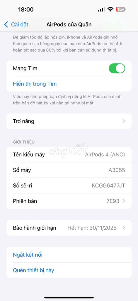 Airpod 4 ANC. Mua bán Tivi, Âm thanh tại Huyện Hóc Môn Tp Hồ Chí Minh được đăng bởi Minh Quân hình 1