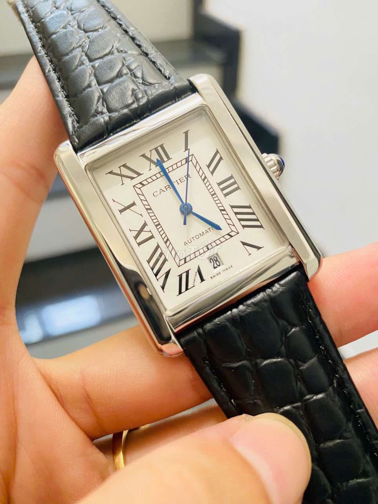 Đồng hồ Cartier Nam dây da vỏ thép Automatic. Mua bán Đồng hồ tại Quận Hoàn Kiếm Hà Nội được đăng bởi TV T hình 1