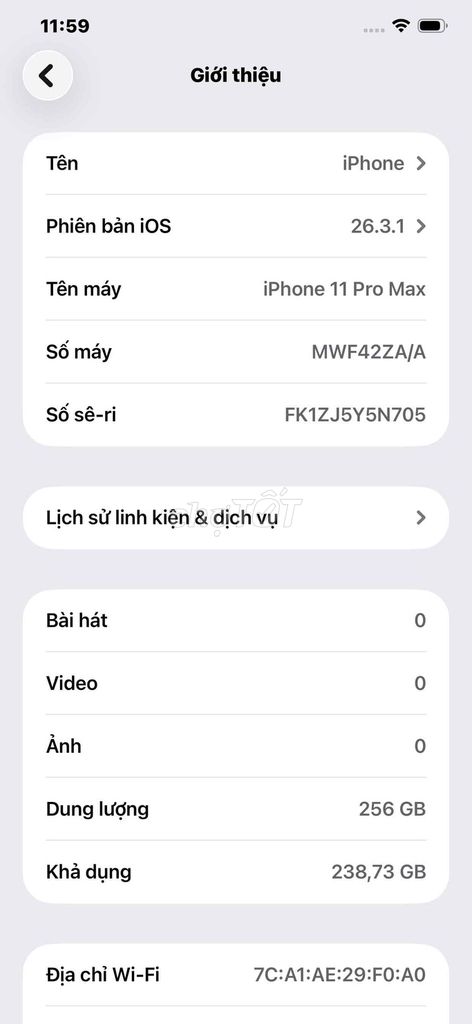 Apple iPhone 11 Pro Max 256GB. Mua bán Điện thoại tại Thành phố Vũng Tàu Bà Rịa - Vũng Tàu được đăng bởi Mai Văn Tùng hình 1