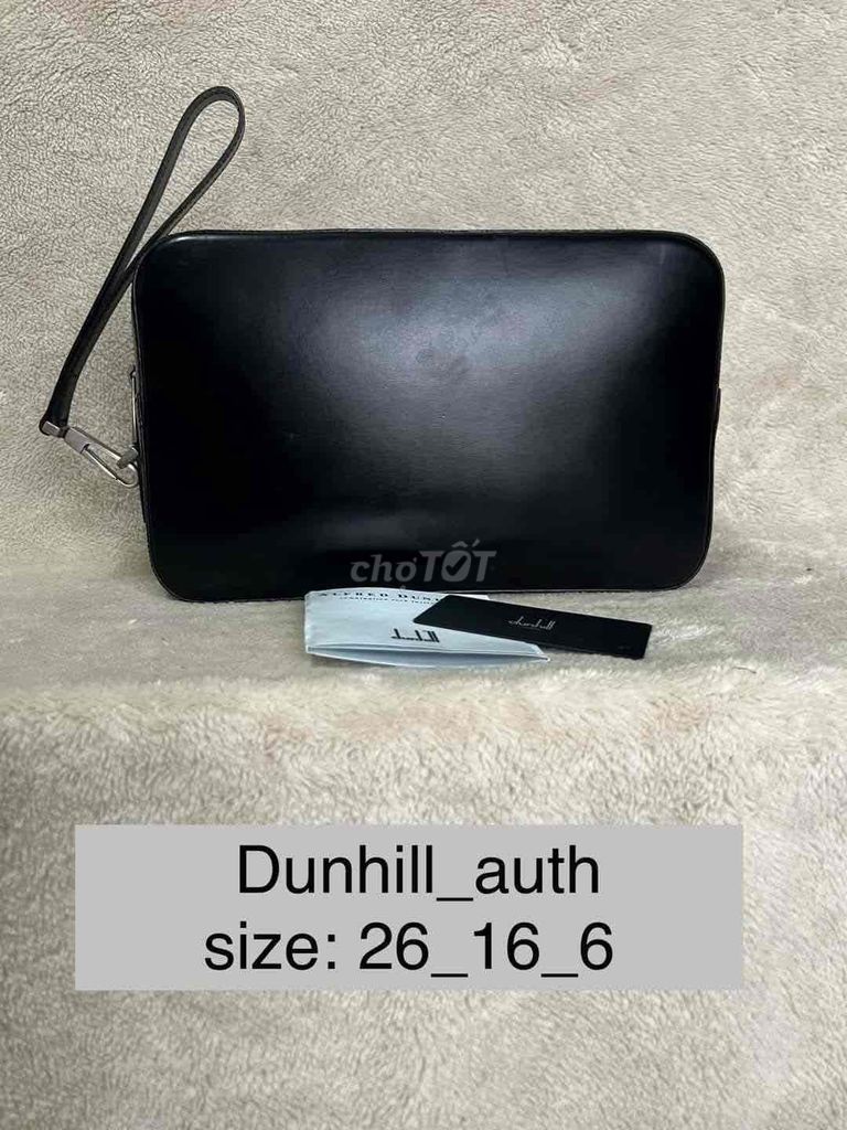 Clutch cầm tay DUNHILL size 26x16x6 da b.ê auth