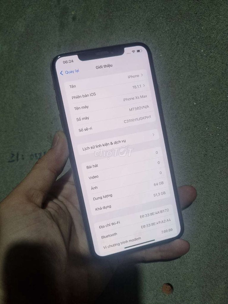 Xs max full màn hình zin