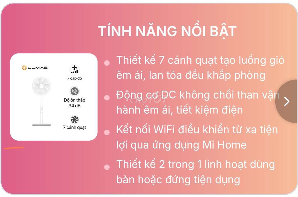 Quạt điện LUMIAS F08 Pro Trắng 7 cánh. Mua bán Quạt tại Quận Gò Vấp Tp Hồ Chí Minh được đăng bởi Hà Nguyễn hình 1