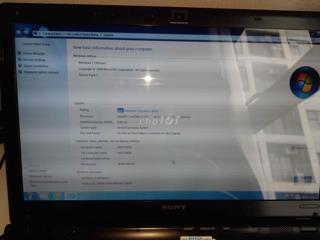 BÁN NHANH Laptop Sony PCG-61411W ít sử dụng. Mua bán Laptop tại Thành phố Thủ Đức Tp Hồ Chí Minh được đăng bởi Lê Minh Khương hình 1