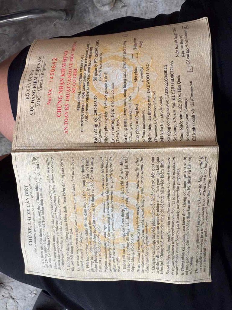 Daewoo 450kg đời 2008 nhập khẩu. Mua bán Xe tải, xe ben tại Huyện An Lão Hải Phòng được đăng bởi Nguyễn Công Thành hình 11