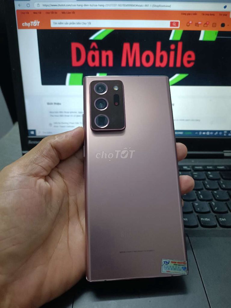 SAMSUNG NOTE 20 ULTRA 12GB.256GB SNAP 865 FULL CN. Mua bán Điện thoại tại Quận Bình Thạnh Tp Hồ Chí Minh được đăng bởi Dân Mobile hình 1