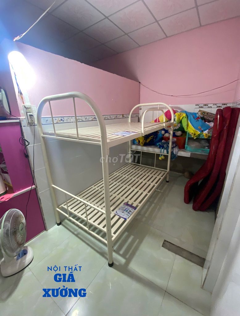 Giường tầng Sắt Kem 80cm 2m. Mua bán Giường, chăn ga gối nệm tại Quận 6 Tp Hồ Chí Minh được đăng bởi Nội thất giá xưởng TL hình 1