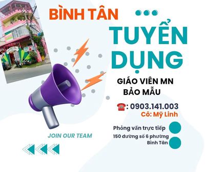 [LÀM NGAY] GIÁO VIÊN MẦM NON BÌNH TÂN TP.HCM