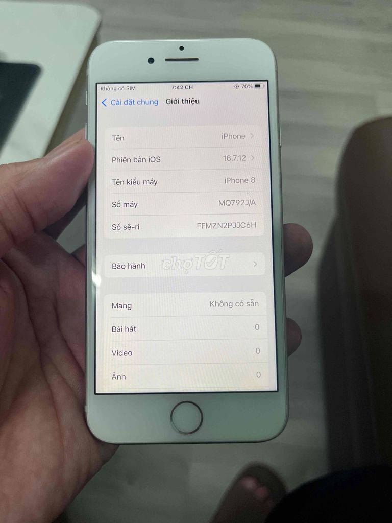 Apple iPhone 8 Trắng zin đẹp. Mua bán Điện thoại tại Thành phố Buôn Ma Thuột Đắk Lắk được đăng bởi Trường GianG hình 1