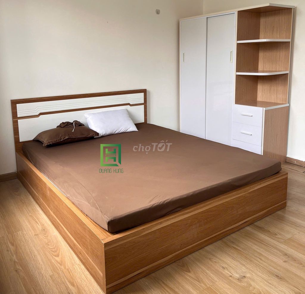 Giường ngủ Gỗ MDF Quang Hùng 1m2x2m. Mua bán Giường, chăn ga gối nệm tại Thành phố Thuận An Bình Dương được đăng bởi Nội Thất Quang Hùng TD hình 1
