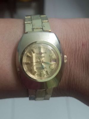 Đồng hồ cơ cót Thụy niềng vàng còn mới, size 26x35