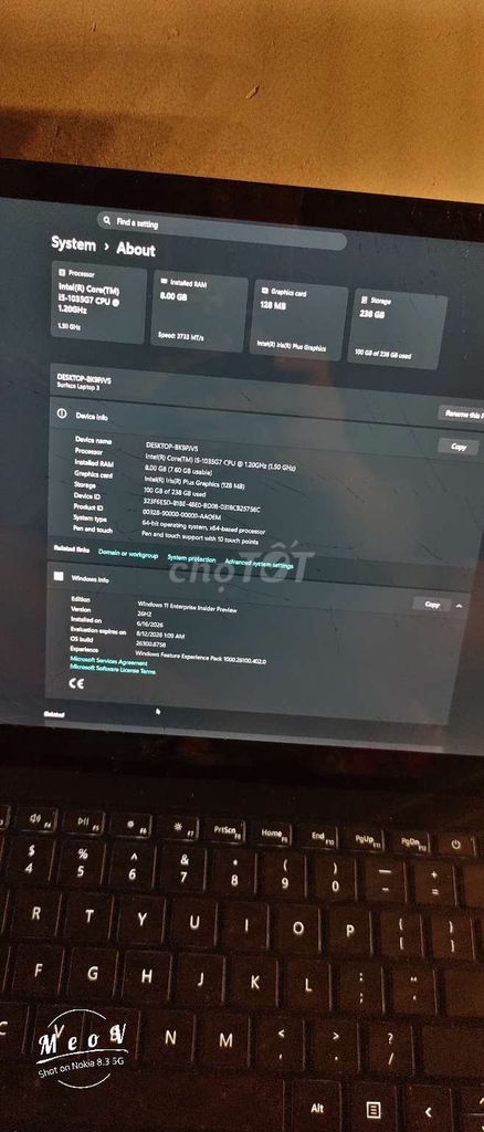 Microsoft Surface Laptop 3 i5 8GB/256GB Like New. Mua bán Laptop tại Huyện Chơn Thành Bình Phước được đăng bởi Viet Nguyen hình 1