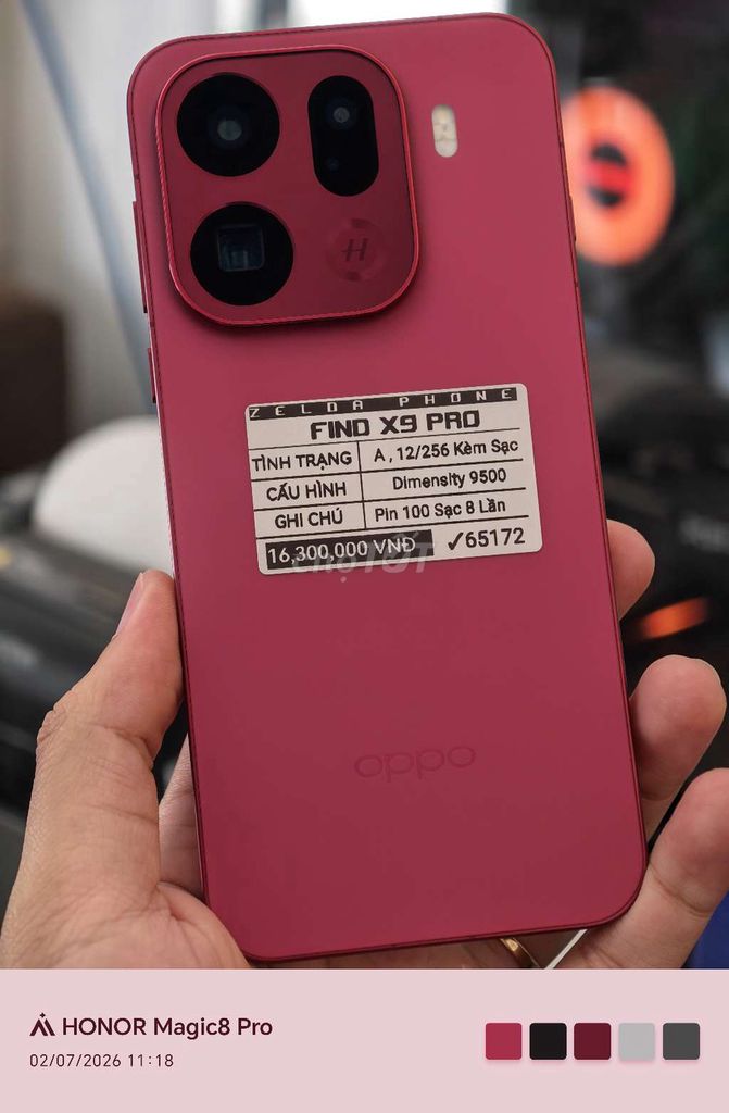 Oppo Find X9 Pro 12GB/256GB Đỏ 100% sạc 8 lần. Mua bán Điện thoại tại Quận Ninh Kiều Cần Thơ được đăng bởi Zelda Phone hình 1