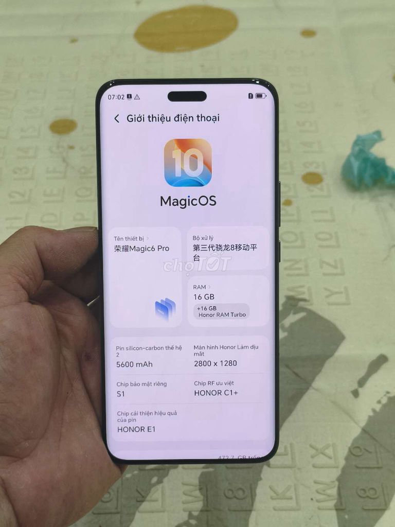 Honor Magic6Pro 16GB/512GB Đen Like New. Mua bán Điện thoại tại Quận Hoàng Mai Hà Nội được đăng bởi Nguyennoi hình 1