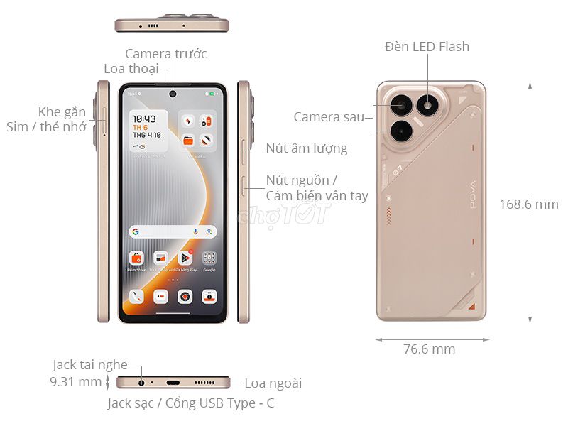 Thanh lý Điện thoại Tecno Pova 7 chưa khui hộp.. Mua bán Điện thoại tại Quận Tân Bình Tp Hồ Chí Minh được đăng bởi Hoàng Vũ hình 1