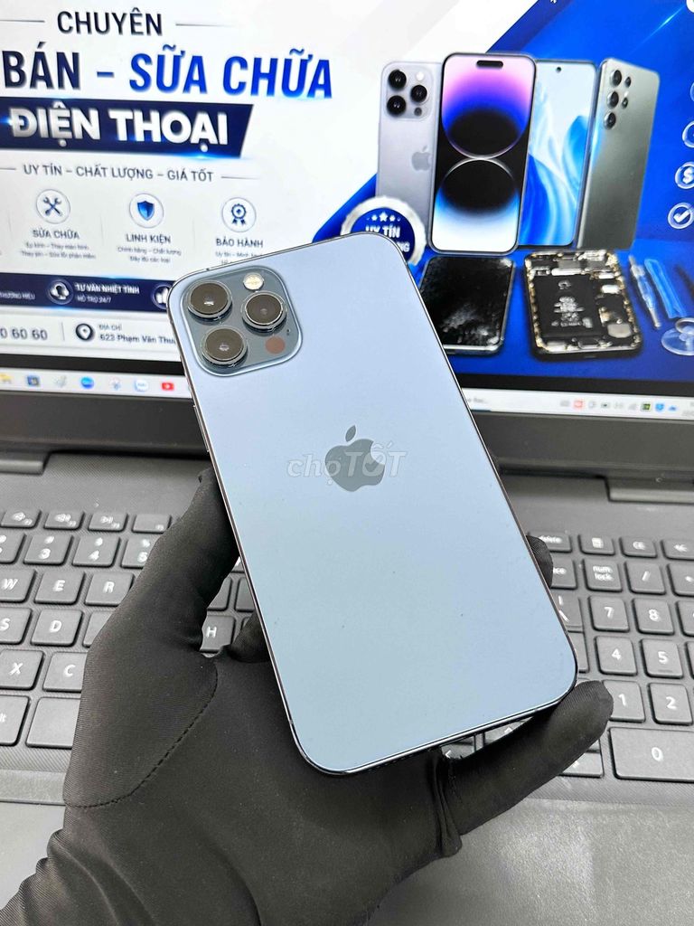 iPhone 12 Pro Max 128GB Xanh MÁY ZIN BẢN QUỐC TẾ. Mua bán Điện thoại tại Thành phố Biên Hòa Đồng Nai được đăng bởi DT MOBILE BIÊN HOÀ hình 1