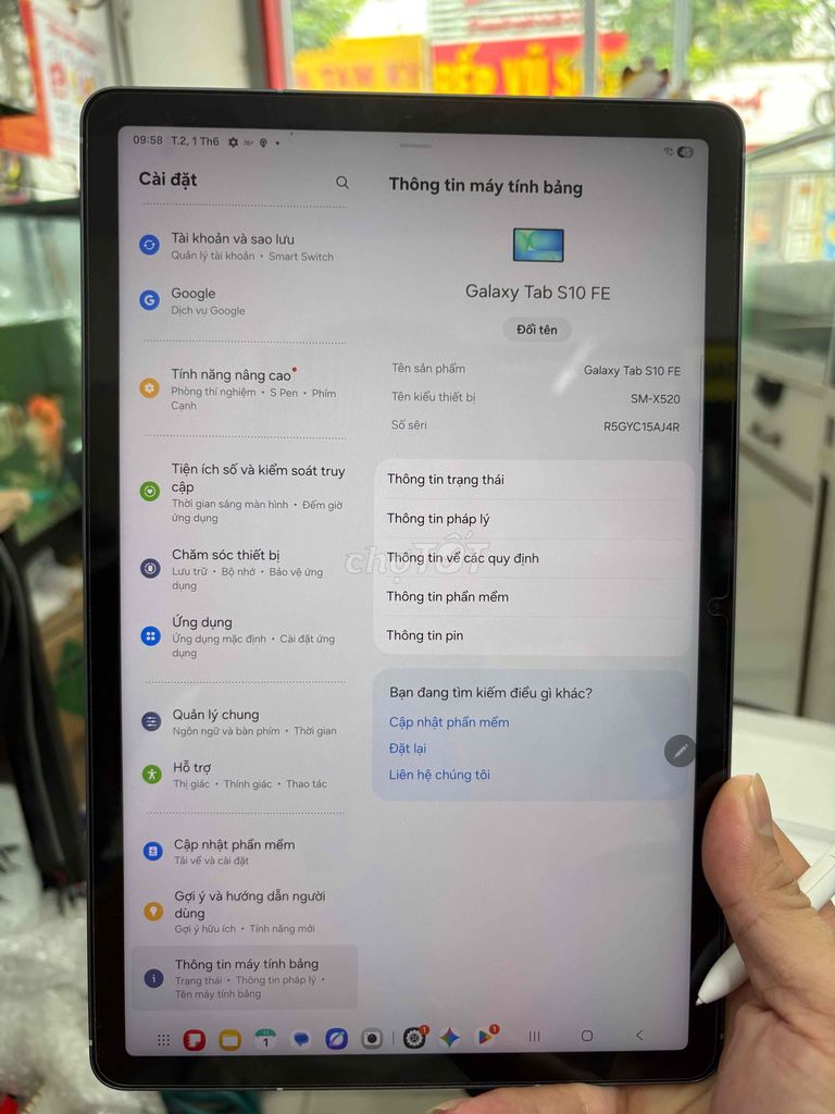 Samsung Galaxy Tab S10 FE Xám Đã sử dụng. Mua bán Máy tính bảng tại Thành phố Thủ Đức Tp Hồ Chí Minh được đăng bởi Max hình 1