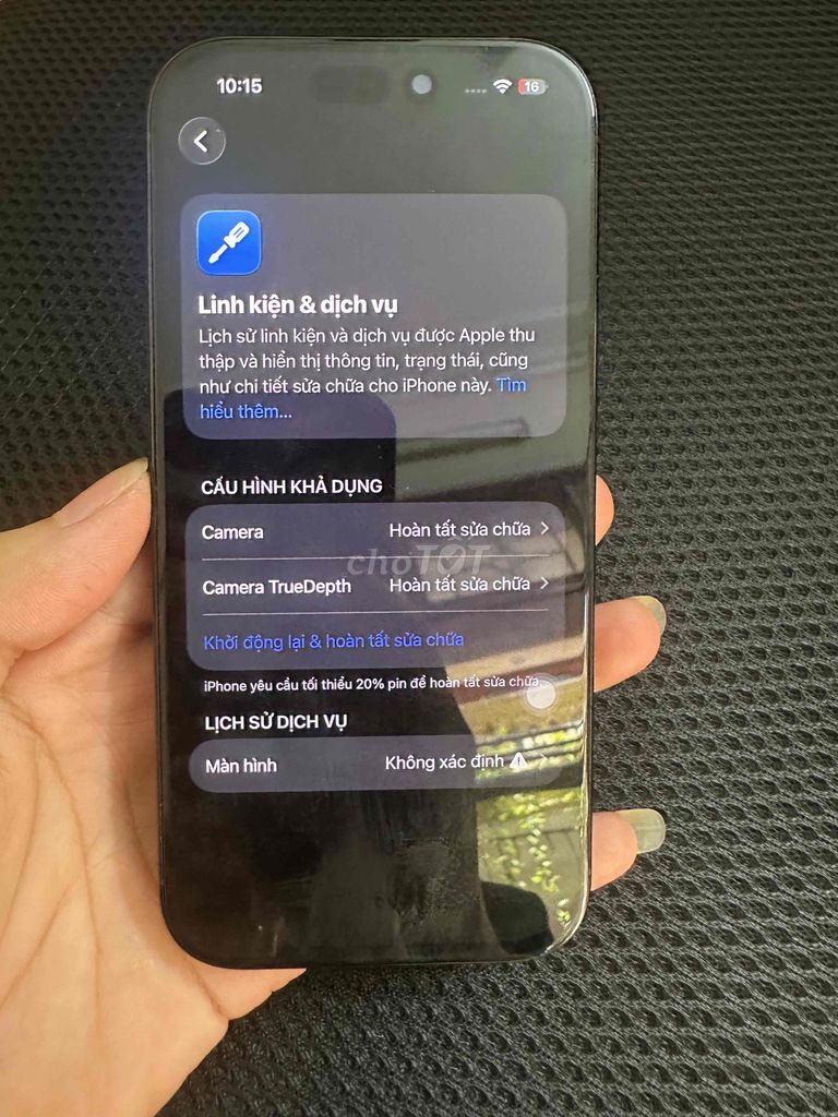 Apple iPhone 16 Pro 256GB Màn thay, mất Face ID. Mua bán Điện thoại tại Quận Hà Đông Hà Nội được đăng bởi  Duy  hình 1