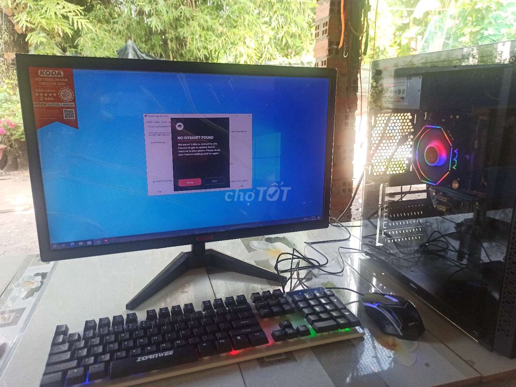 Màn 24in 75hz một sọc xanh