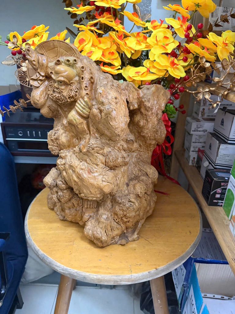 Tượng gỗ phong thủy thủ công 43cm. Mua bán Đồ sưu tầm, đồ cổ tại Quận Gò Vấp Tp Hồ Chí Minh được đăng bởi kIM NGÂN hình 1