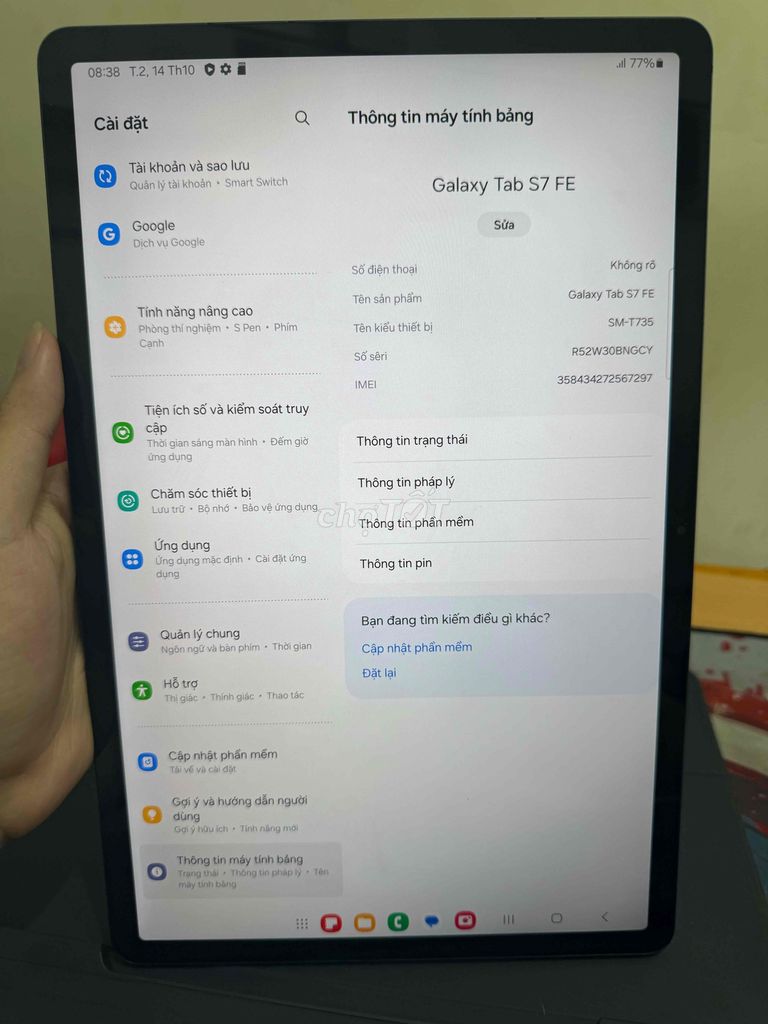 Samsung Galaxy Tab S7 FE 4GB/64GB Đen. Mua bán Máy tính bảng tại Quận Đống Đa Hà Nội được đăng bởi Chí Hướng Group  hình 1