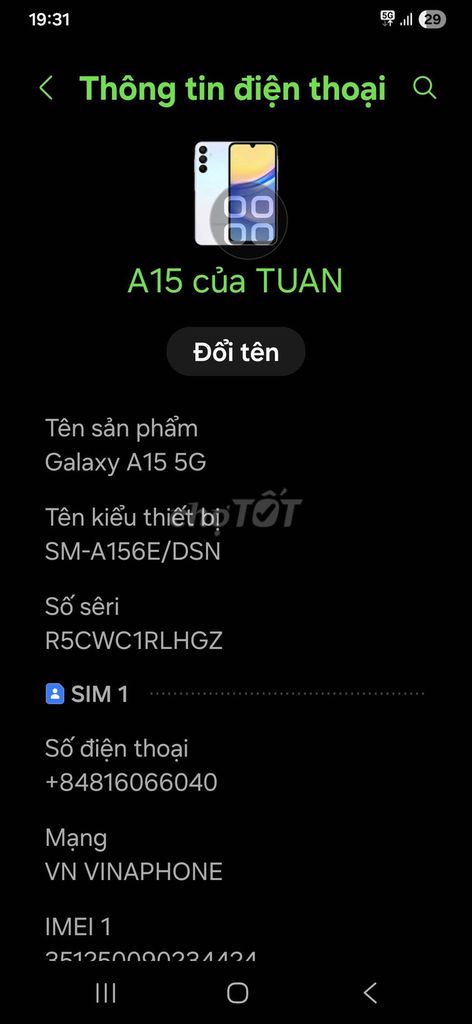 Samsung Galaxy A15 5G 256GB. Mua bán Điện thoại tại Quận 4 Tp Hồ Chí Minh được đăng bởi Thái Tử hình 1
