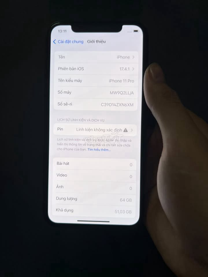 Apple iPhone 11 Pro 64GB Xám Đã qua sử dụng. Mua bán Điện thoại tại Quận Bình Thạnh Tp Hồ Chí Minh được đăng bởi Hội Đồ Điện Tử hình 1