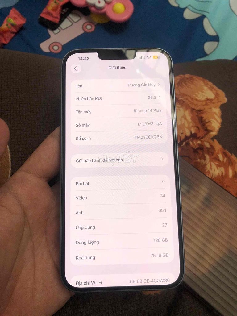 Apple iPhone 14 Plus 128GB Xanh. Mua bán Điện thoại tại Quận Cẩm Lệ Đà Nẵng được đăng bởi Phuc hình 1