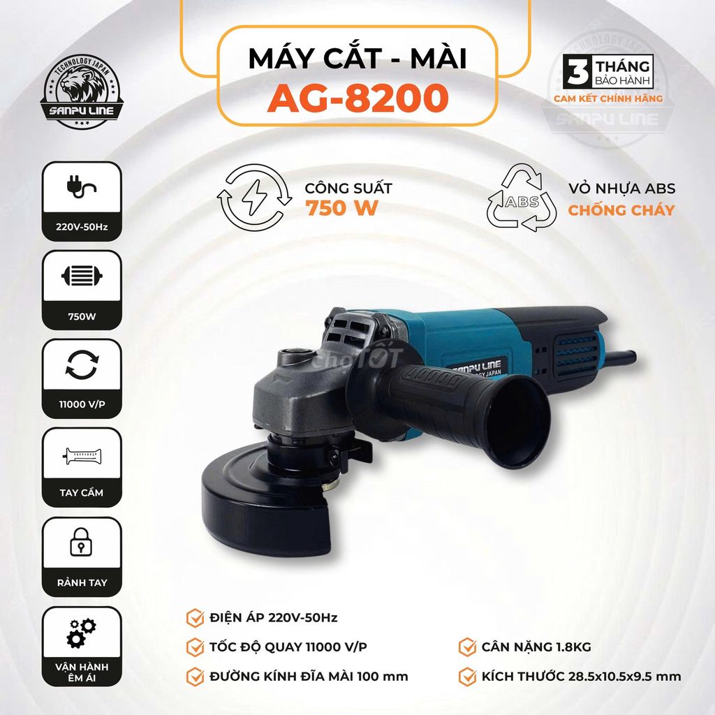 Máy cắt mài điện Sanpu Line AG-8200. Mua bán Đồ chuyên dụng, Giống nuôi trồng tại Quận Tân Bình Tp Hồ Chí Minh được đăng bởi Trung An  hình 1