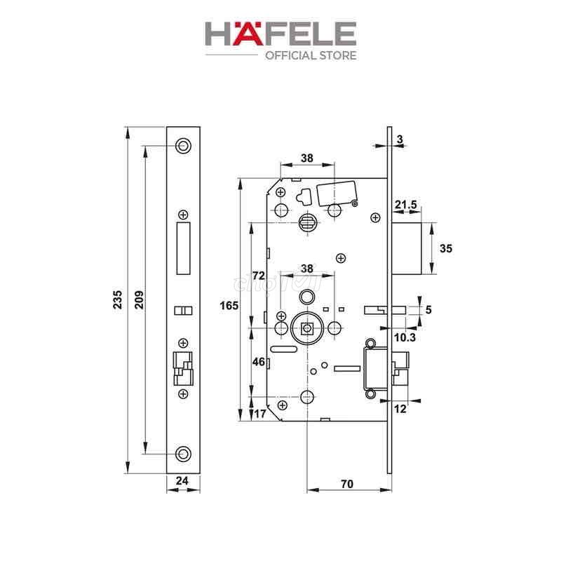 Khoá Hafele DL7600 mới 100%