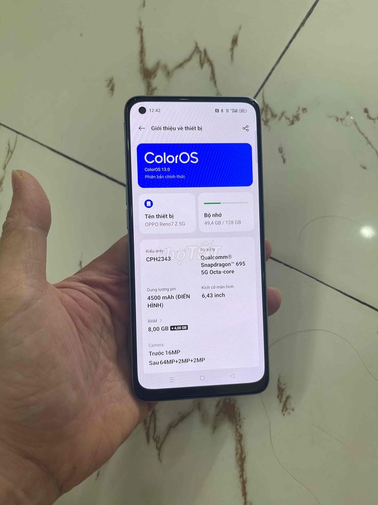 Bán Oppo Reno7z 5g Ram8/128 zin đẹp. Mua bán Điện thoại tại Quận Hà Đông Hà Nội được đăng bởi Mạnh Mobile hình 1