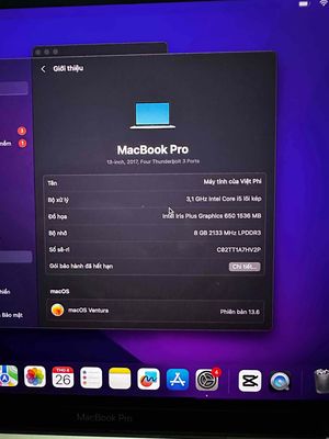 macbook pro 2017 i5/8g/ssd512gb