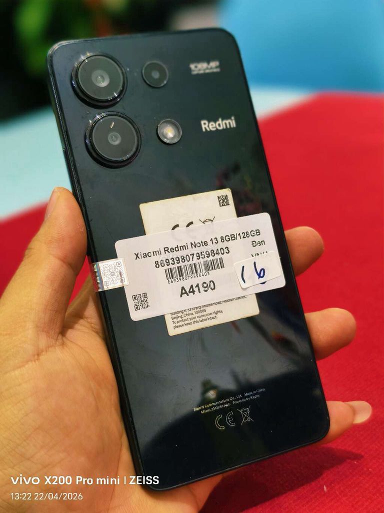 Xiaomi Redmi Note 13 128GB Đen. Mua bán Điện thoại tại Quận Tân Bình Tp Hồ Chí Minh được đăng bởi Táo Bán Lổ hình 1