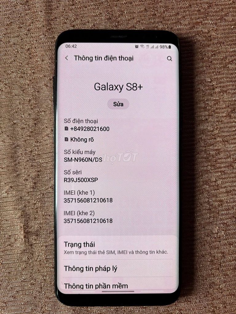 Samsung S8 Plus 128GB Đen. Mua bán Điện thoại tại Quận Bình Tân Tp Hồ Chí Minh được đăng bởi Hội Đồ Điện Tử hình 1