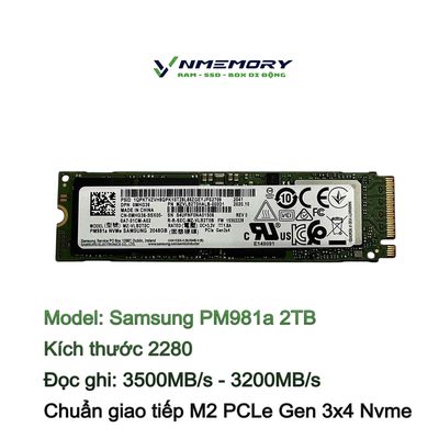 Ổ cứng SSD M2-PCIe 2TB Samsung PM981a NVMe 2280. Mua bán Linh kiện (RAM, Card...) tại Quận Tân Bình Tp Hồ Chí Minh được đăng bởi Memoryshop