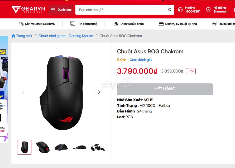 em pass chuột asus rog chakram . còn mới y nguyên