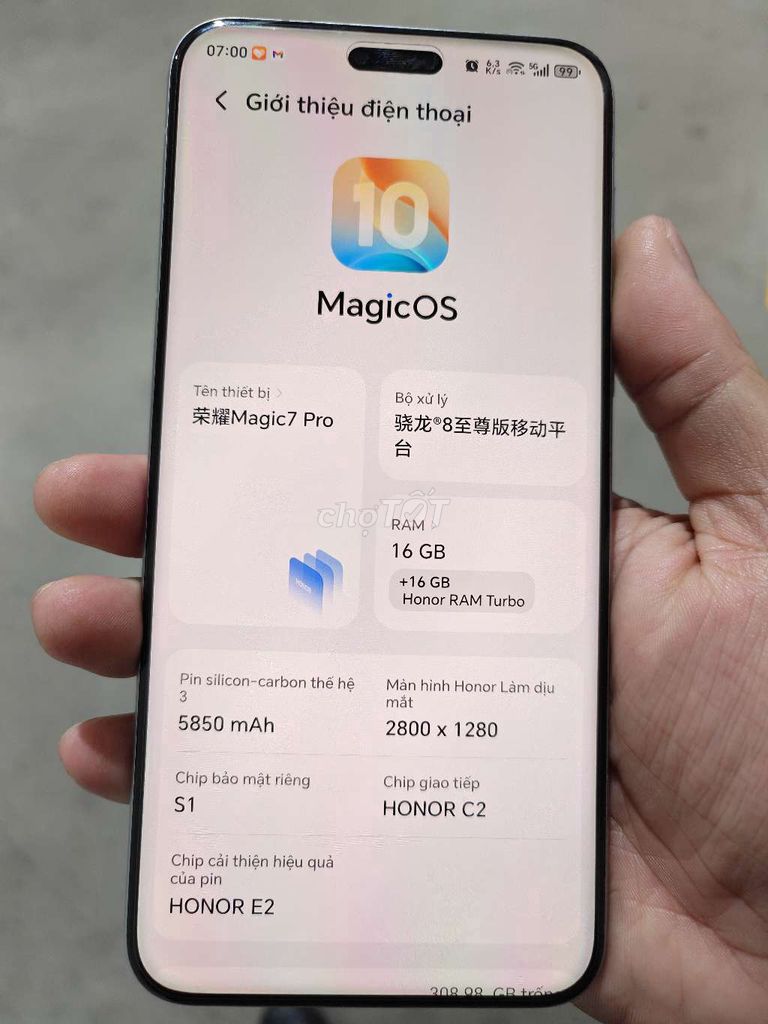 Honor Magic 7 Pro 16/512GB Bạc. Mua bán Điện thoại tại Thị xã Mỹ Hào Hưng Yên được đăng bởi lê nhàn hình 1